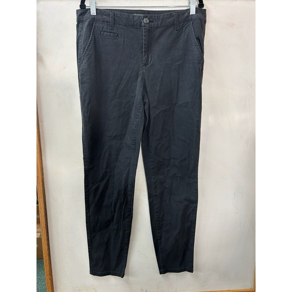 Aeropostale Court Pants Womens Size 14 Long Black Chino